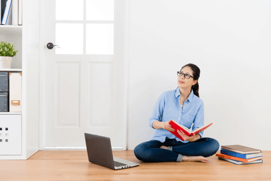 woman teaching online