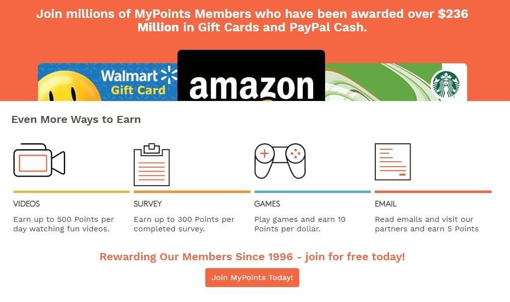 mypoints free gift cards