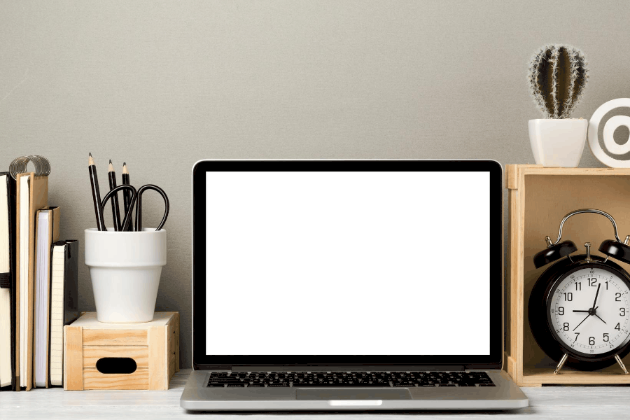 laptop sitting on a desk