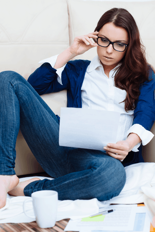 woman paying bills