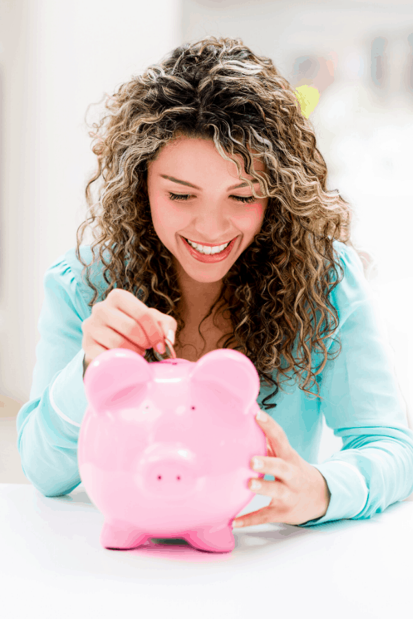woman saving money