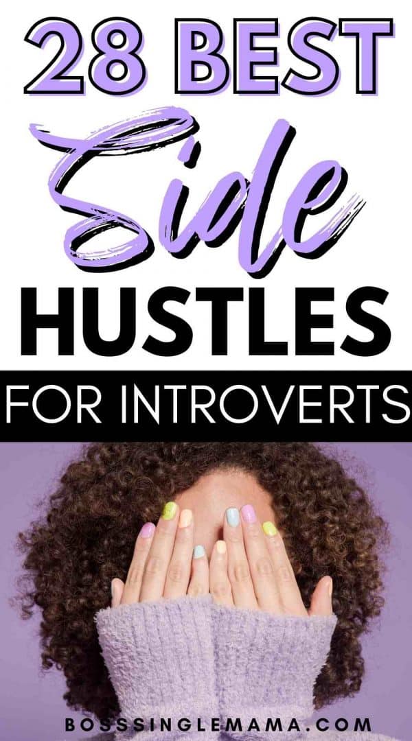 best side hustles for introverts pinterest image