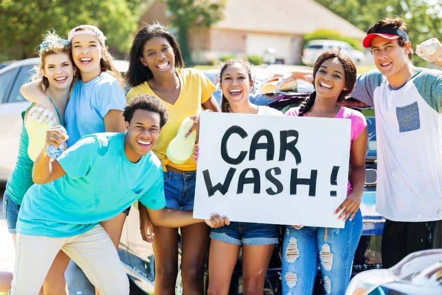 teens washing cars for money
