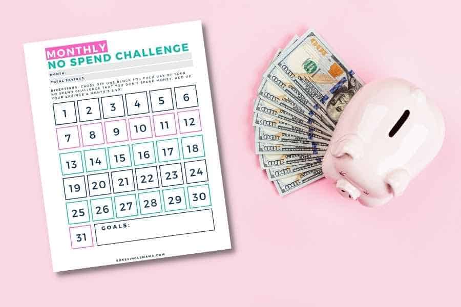 no spend challenge printable