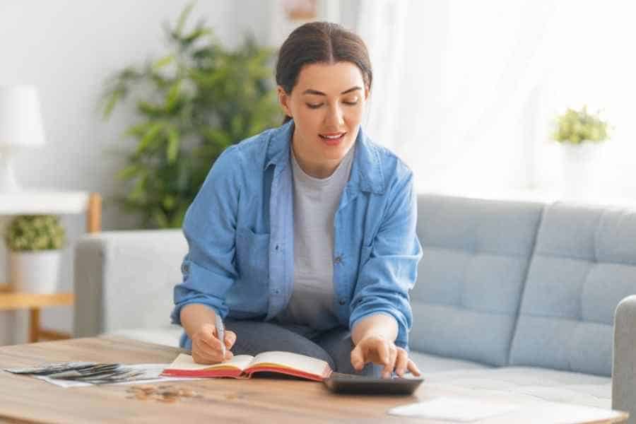 woman making a budget