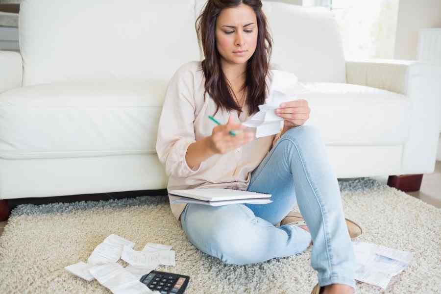 woman paying bills