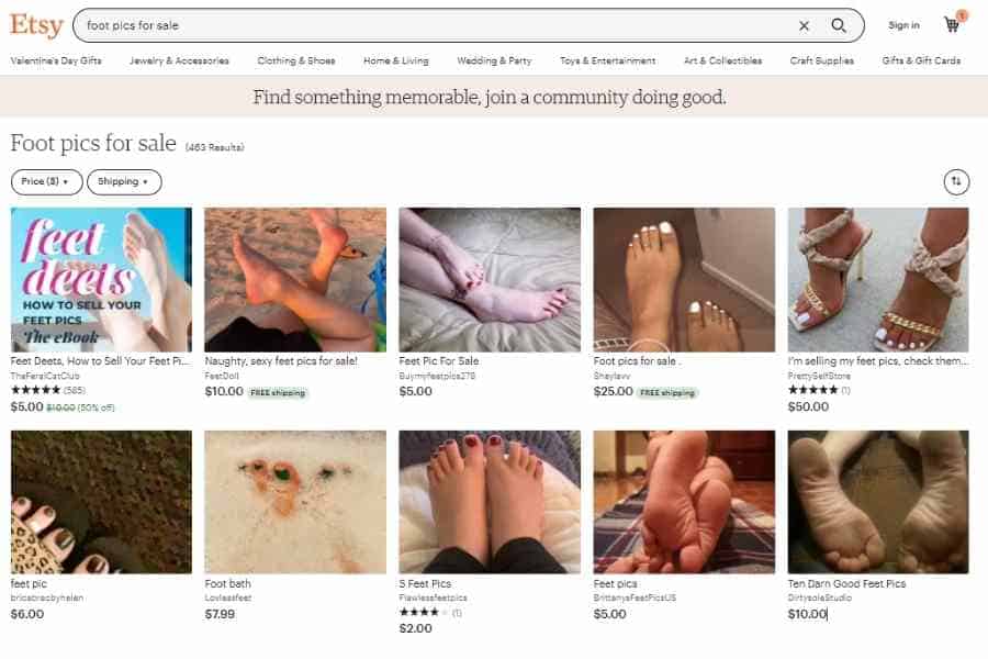 etsy feet pics for sale listings