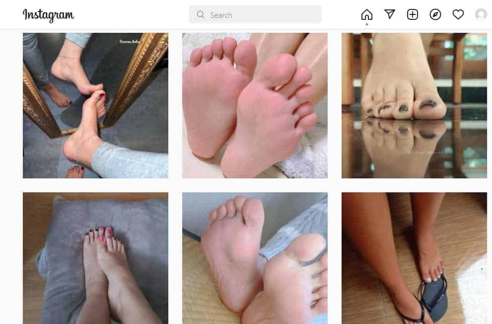 screenshoot of feet pics from instagram