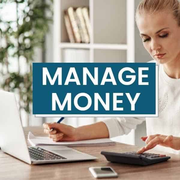 woman managing money and paying bills