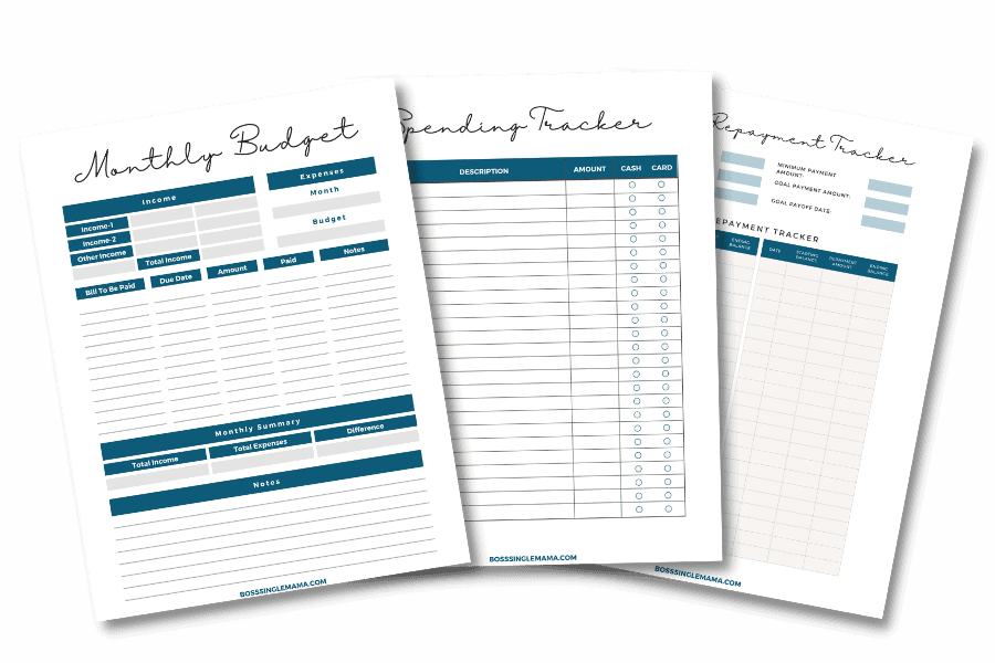 monthly budget freebie printables