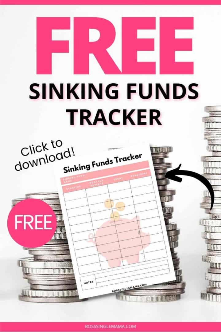 sinking funds tracker pinterest image