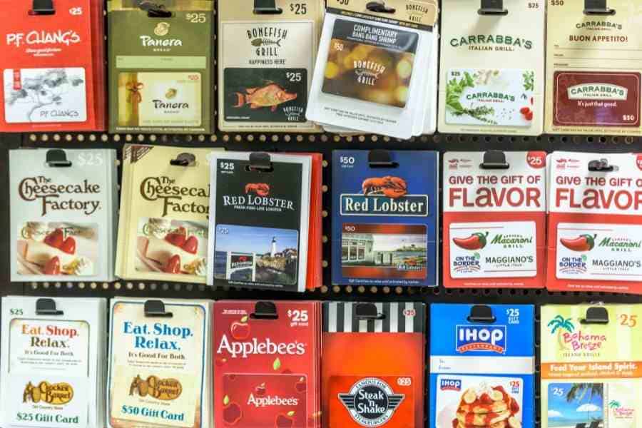 gift cards in a store