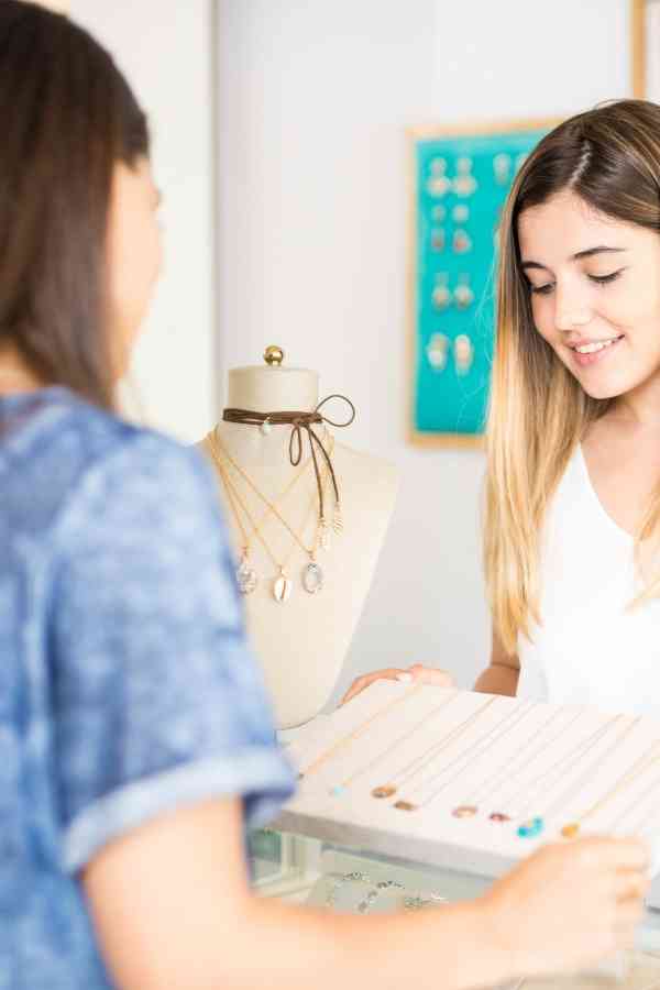 woman helping a store customer