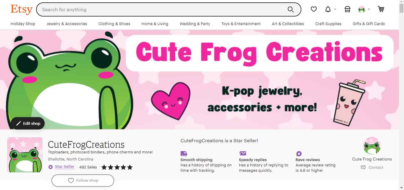 cute frog creations homepage