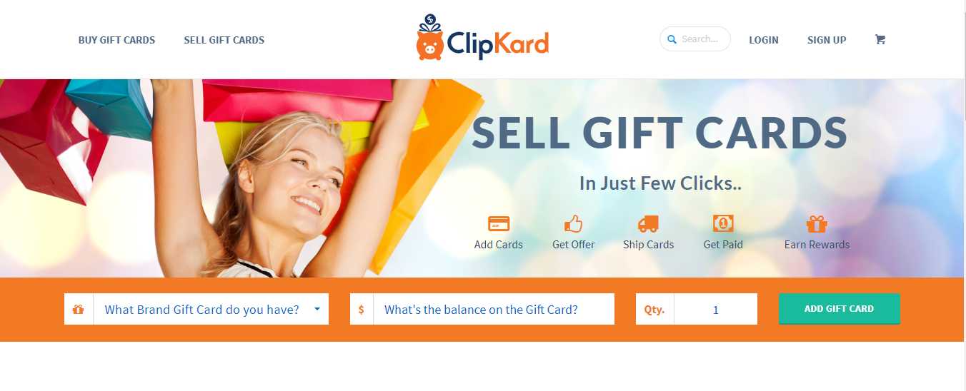 sell gift cards to clipkard