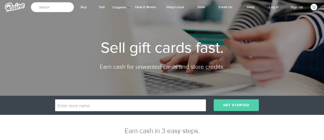 sell gift cards instantly online at Raise